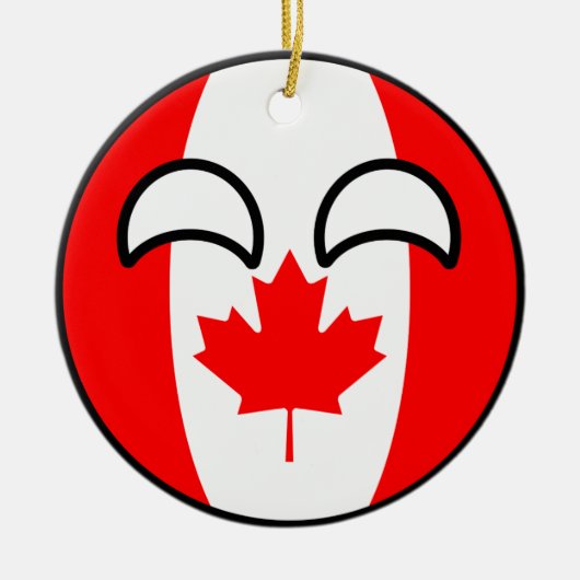 Lustiges neigendes Geeky Kanada Countryball Keramikornament (Vorne)