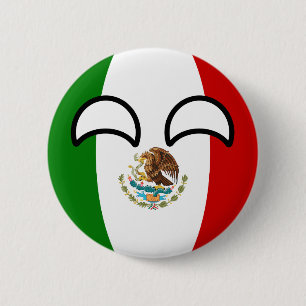 Lustiges neigendes Geeky Mexiko Countryball Button