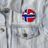 Lustiges neigendes Geeky Norwegen Countryball Button (Beispiel)