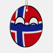 Lustiges neigendes Geeky Norwegen Countryball Keramik Ornament (Rechts)