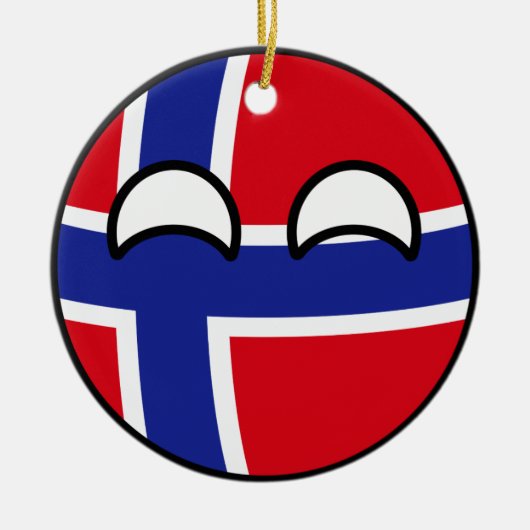 Lustiges neigendes Geeky Norwegen Countryball Keramik Ornament (Vorne)
