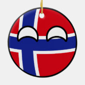 Lustiges neigendes Geeky Norwegen Countryball Keramik Ornament (Hinten)