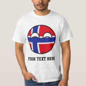 Lustiges neigendes Geeky Norwegen Countryball T-Shirt (Vorderseite)