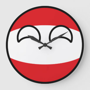 Lustiges neigendes Geeky Österreich Countryball Große Wanduhr