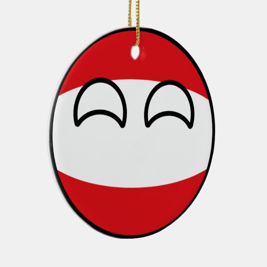 Lustiges neigendes Geeky Österreich Countryball Keramikornament (Rechts)