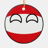 Lustiges neigendes Geeky Österreich Countryball Keramikornament (Vorne)
