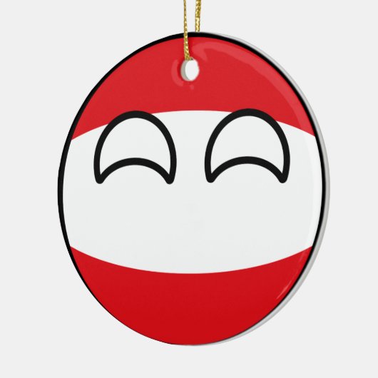 Lustiges neigendes Geeky Österreich Countryball Keramikornament (Links)