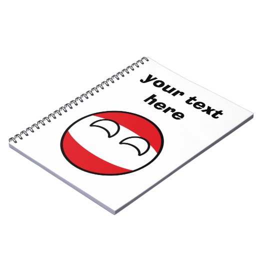 Lustiges neigendes Geeky Österreich Countryball Notizblock (Linke Seite)