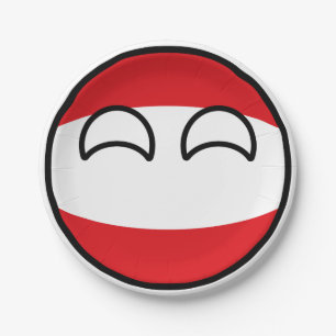 Lustiges neigendes Geeky Österreich Countryball Pappteller