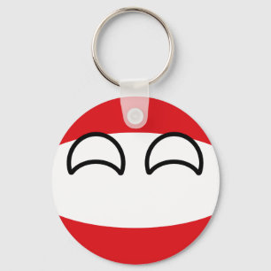 Lustiges neigendes Geeky Österreich Countryball Schlüsselanhänger