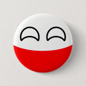 Lustiges neigendes Geeky Polen Countryball Button (Vorderseite)