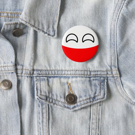 Lustiges neigendes Geeky Polen Countryball Button (Beispiel)