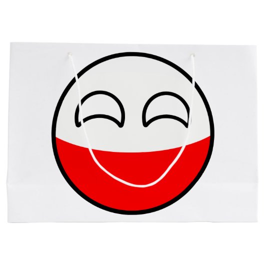 Lustiges neigendes Geeky Polen Countryball Große Geschenktüte (Rückseite)