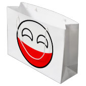 Lustiges neigendes Geeky Polen Countryball Große Geschenktüte (Rückseite Schrägansicht)