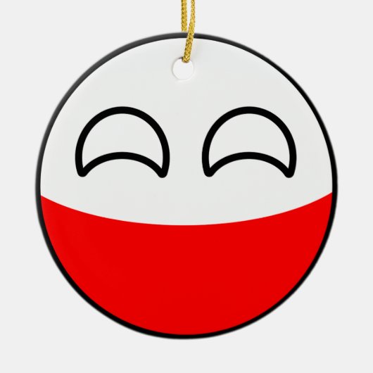 Lustiges neigendes Geeky Polen Countryball Keramikornament (Vorne)