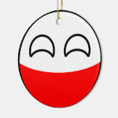 Lustiges neigendes Geeky Polen Countryball Keramikornament (Links)