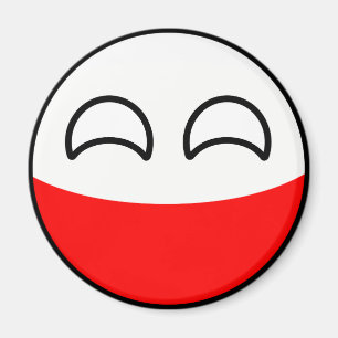 Lustiges neigendes Geeky Polen Countryball Magnet