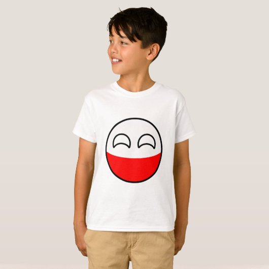 Lustiges neigendes Geeky Polen Countryball T-Shirt (Vorne ganz)