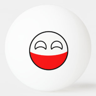 Lustiges neigendes Geeky Polen Countryball Tischtennisball