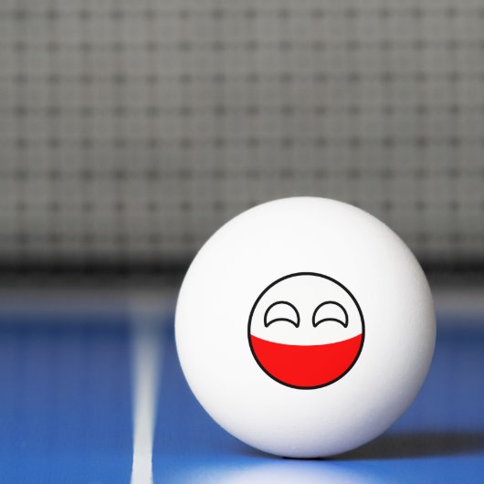 Lustiges neigendes Geeky Polen Countryball Tischtennisball (Netto)