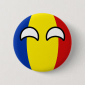 Lustiges neigendes Geeky Rumänien Countryball Button (Vorderseite)