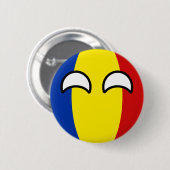 Lustiges neigendes Geeky Rumänien Countryball Button (Vorne & Hinten)