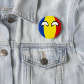 Lustiges neigendes Geeky Rumänien Countryball Button (Beispiel)