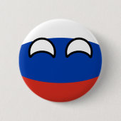 Lustiges neigendes Geeky Russland Countryball Button (Vorderseite)