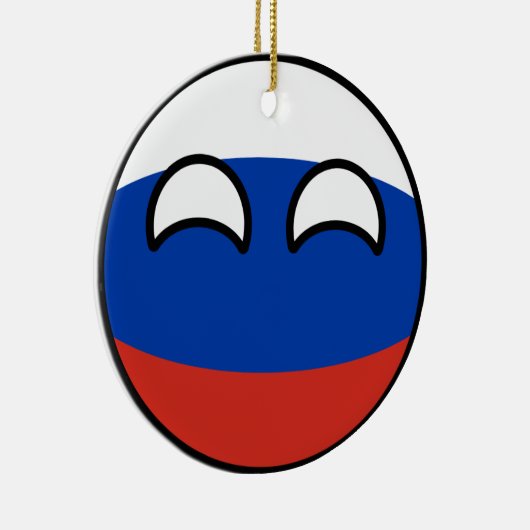 Lustiges neigendes Geeky Russland Countryball Keramikornament (Rechts)