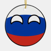 Lustiges neigendes Geeky Russland Countryball Keramikornament (Vorne)