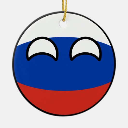 Lustiges neigendes Geeky Russland Countryball Keramikornament (Vorne)