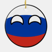 Lustiges neigendes Geeky Russland Countryball Keramikornament (Hinten)