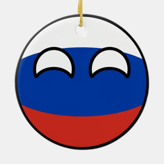 Lustiges neigendes Geeky Russland Countryball Keramikornament (Hinten)