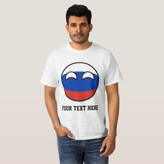Lustiges neigendes Geeky Russland Countryball T-Shirt (Vorne ganz)