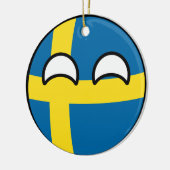 Lustiges neigendes Geeky Schweden Countryball Keramikornament (Links)