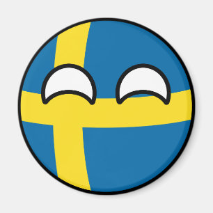 Lustiges neigendes Geeky Schweden Countryball Magnet