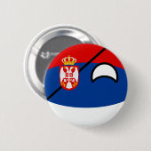 Lustiges neigendes Geeky Serbien Countryball Button (Vorne & Hinten)