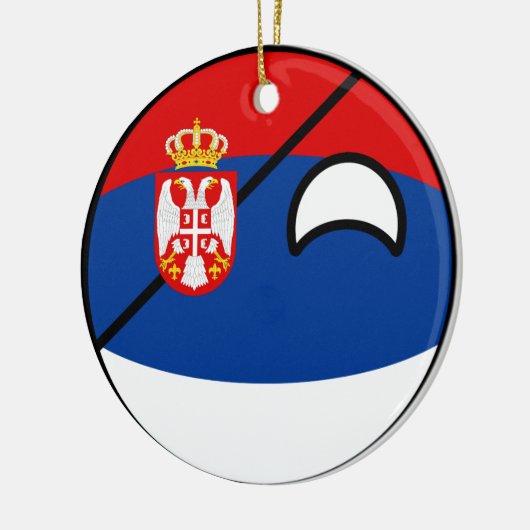 Lustiges neigendes Geeky Serbien Countryball Keramik Ornament (Links)