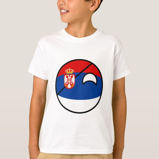 Lustiges neigendes Geeky Serbien Countryball T-Shirt (Vorderseite)