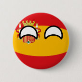 Lustiges neigendes Geeky Spanien Countryball Button (Vorderseite)