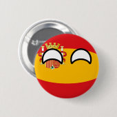 Lustiges neigendes Geeky Spanien Countryball Button (Vorne & Hinten)