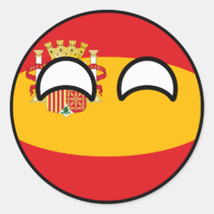 Lustiges neigendes Geeky Spanien Countryball Runder Aufkleber