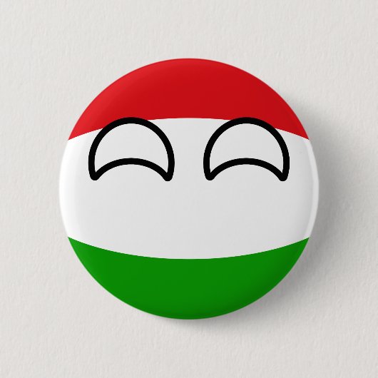 Lustiges neigendes Geeky Ungarn Countryball Button (Vorderseite)