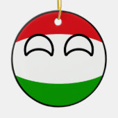 Lustiges neigendes Geeky Ungarn Countryball Keramik Ornament (Vorne)