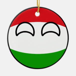 Lustiges neigendes Geeky Ungarn Countryball Keramik Ornament