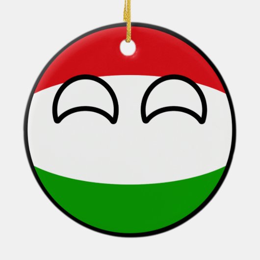 Lustiges neigendes Geeky Ungarn Countryball Keramik Ornament (Hinten)