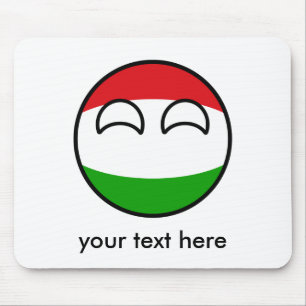 Lustiges neigendes Geeky Ungarn Countryball Mousepad