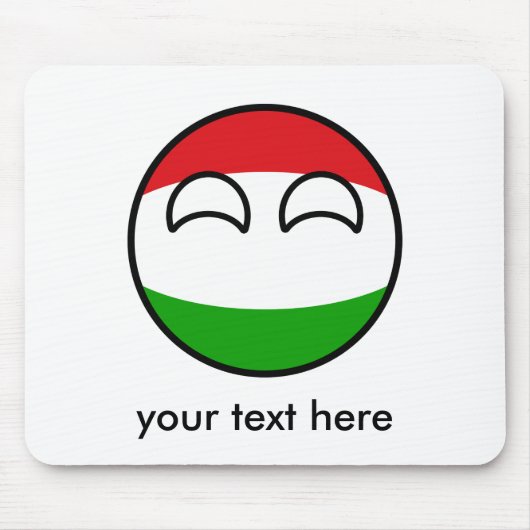 Lustiges neigendes Geeky Ungarn Countryball Mousepad (Vorne)