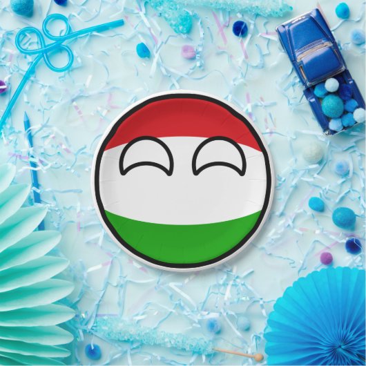 Lustiges neigendes Geeky Ungarn Countryball Pappteller (Party)
