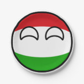 Lustiges neigendes Geeky Ungarn Countryball Pappteller (Vorderseite)
